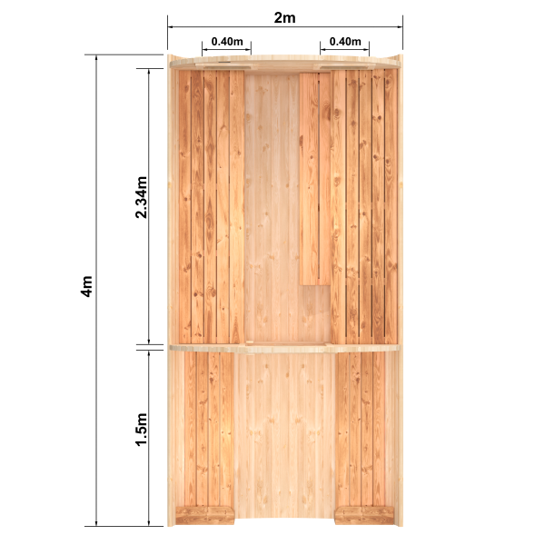 Fasssauna / Gartensauna / Banja / Round 4,0 m mit Balkon